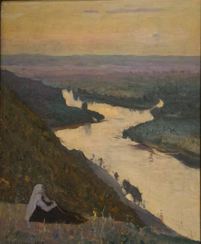 Картина Михаила Васильевича Нестерова (1862-1942 гг.), уроженца г. Уфы, "Река Уфимка". 