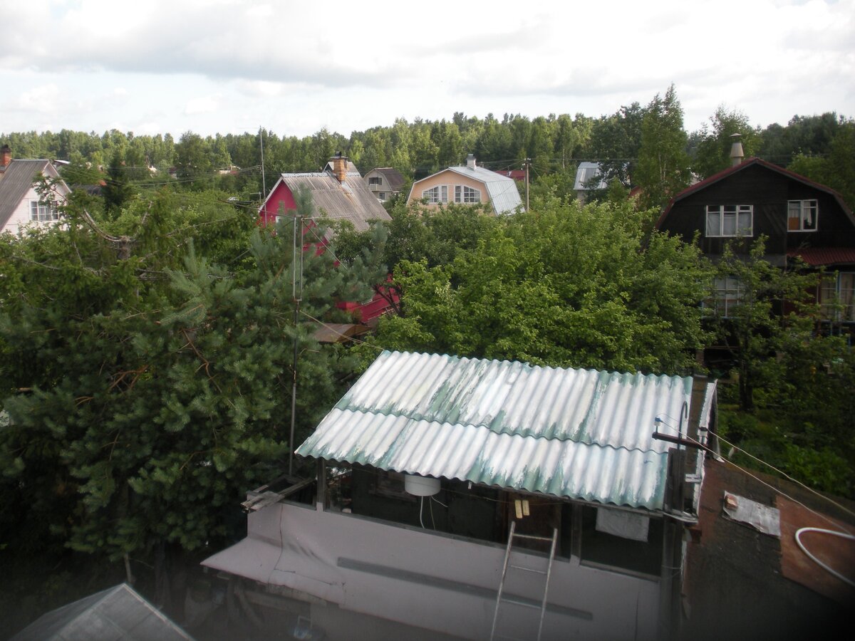 Крыша уже прохудилась и на время мы просто положили шифер.