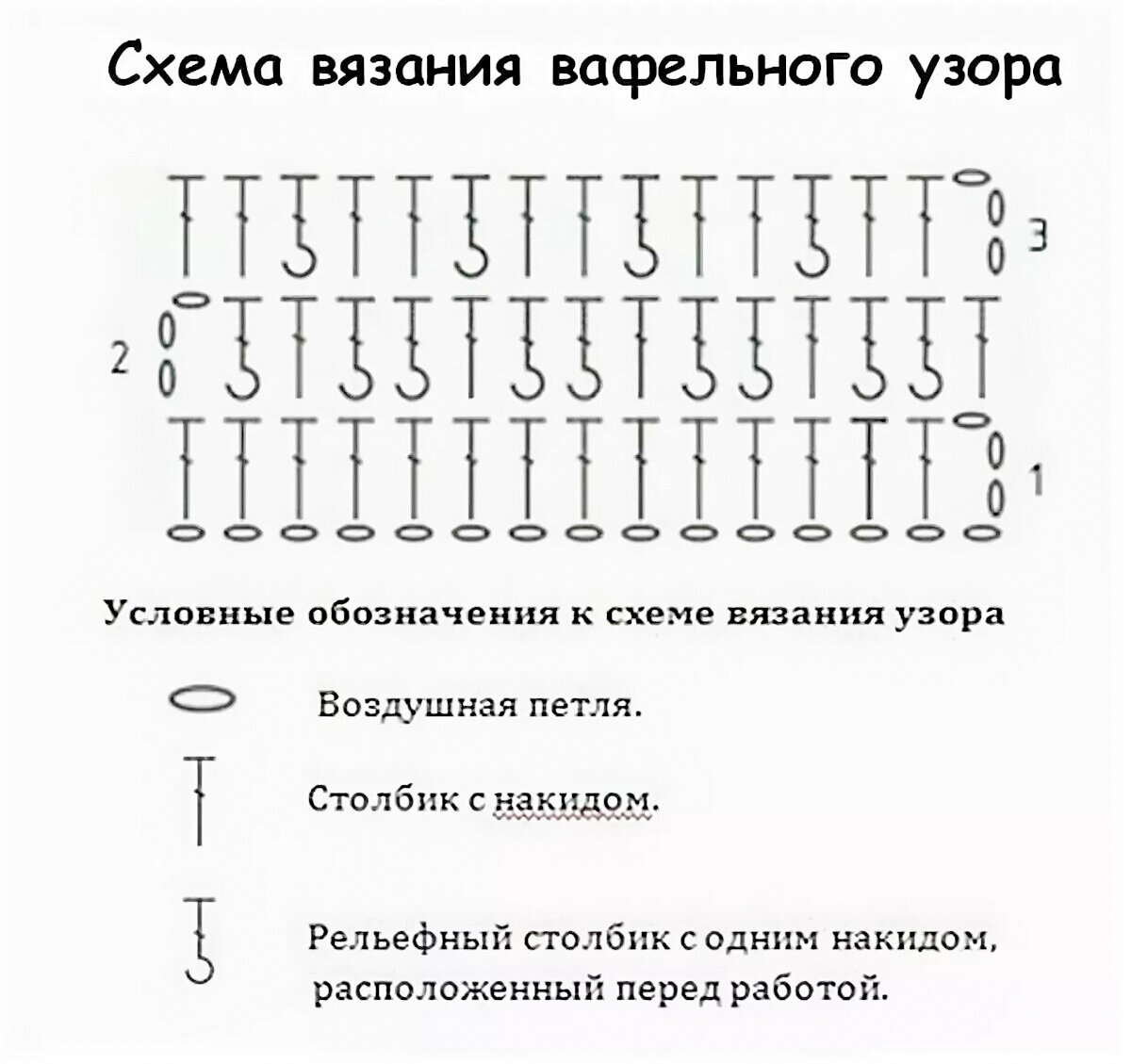 Схема вафли крючком