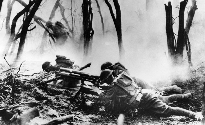 Американские солдаты в Аргонском лесу.