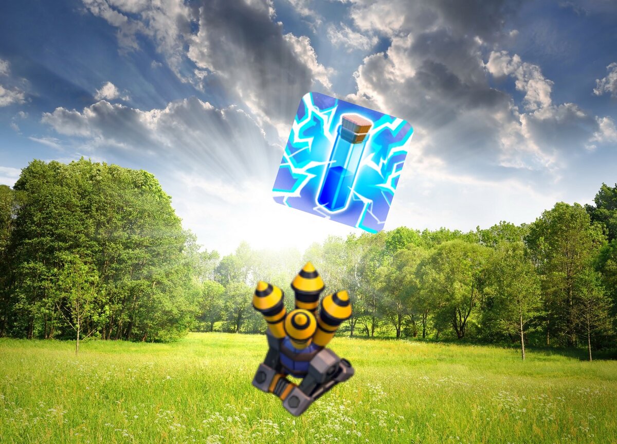 Уничтожаем воздушную оборону молниями.