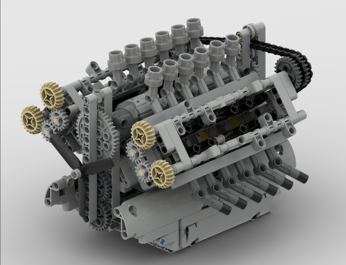 Модель двигателя из детского конструктора