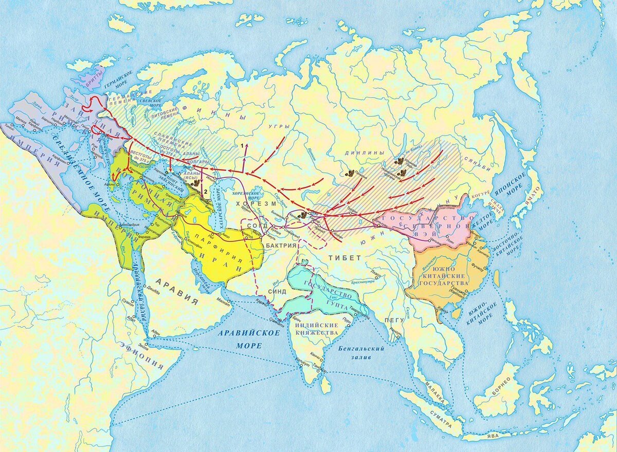 Карта древней евразии