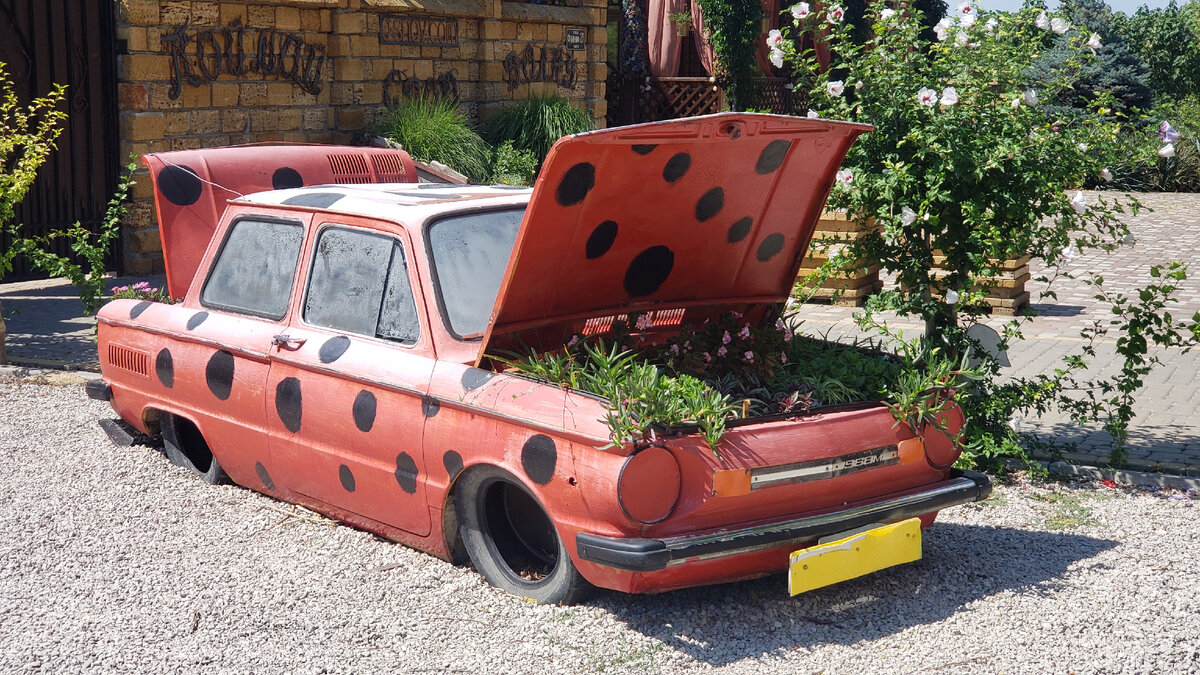 Советский автомобиль занял свое заслуженное место в пищевой цепочке.