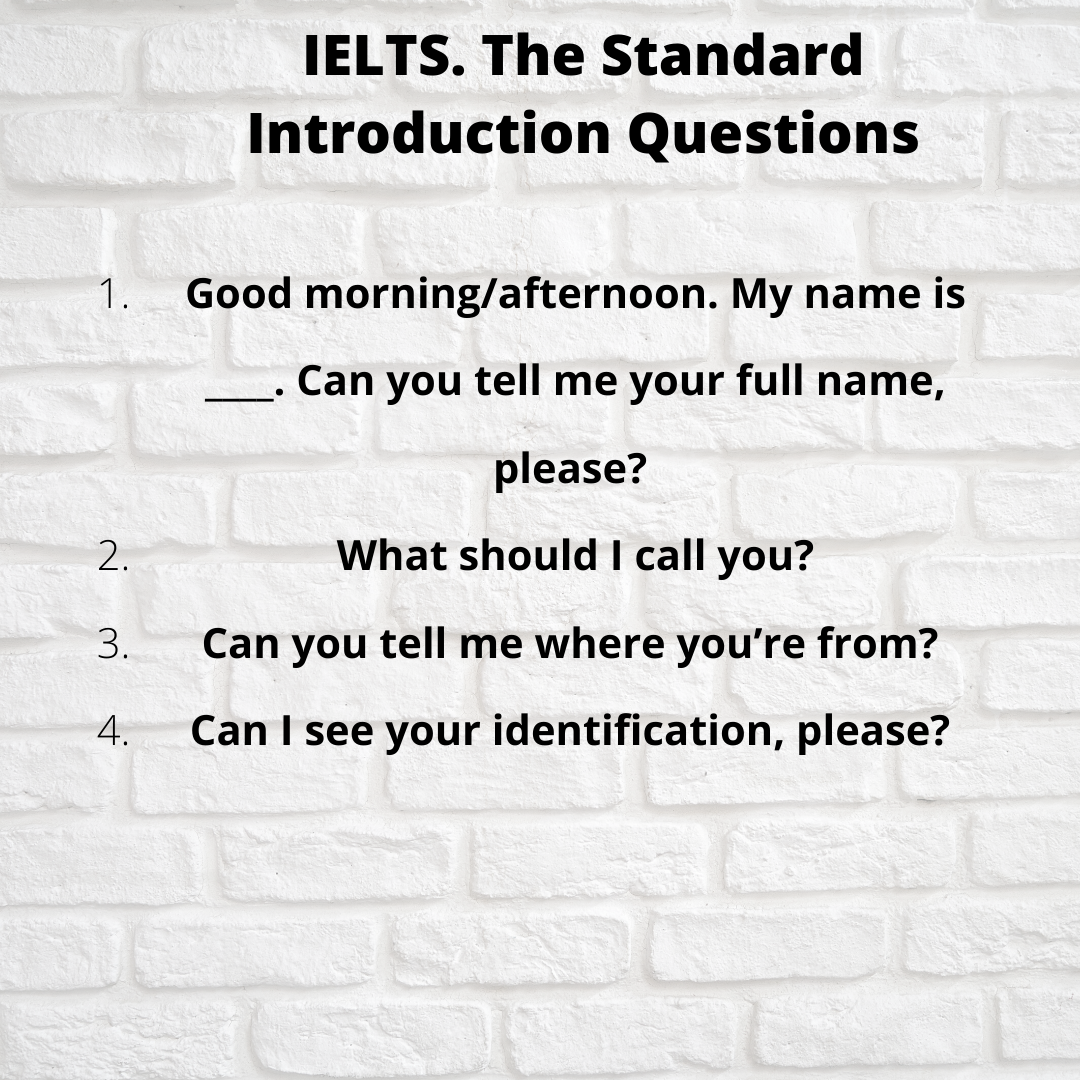 IELTS Speaking. Part 1. ID Check