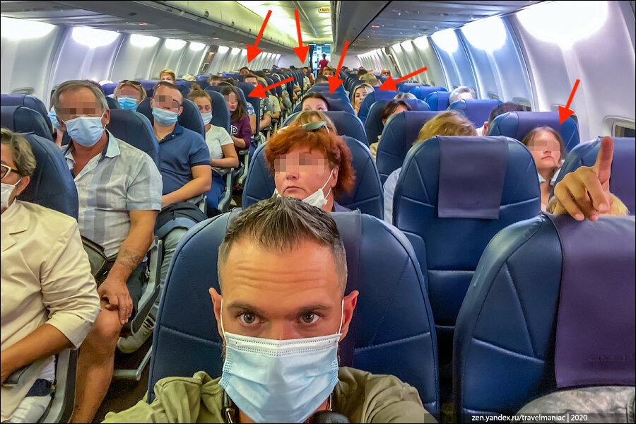 Как пассажиры ругаются по поводу масок со стюардессами в самолёте: мои наблюдения