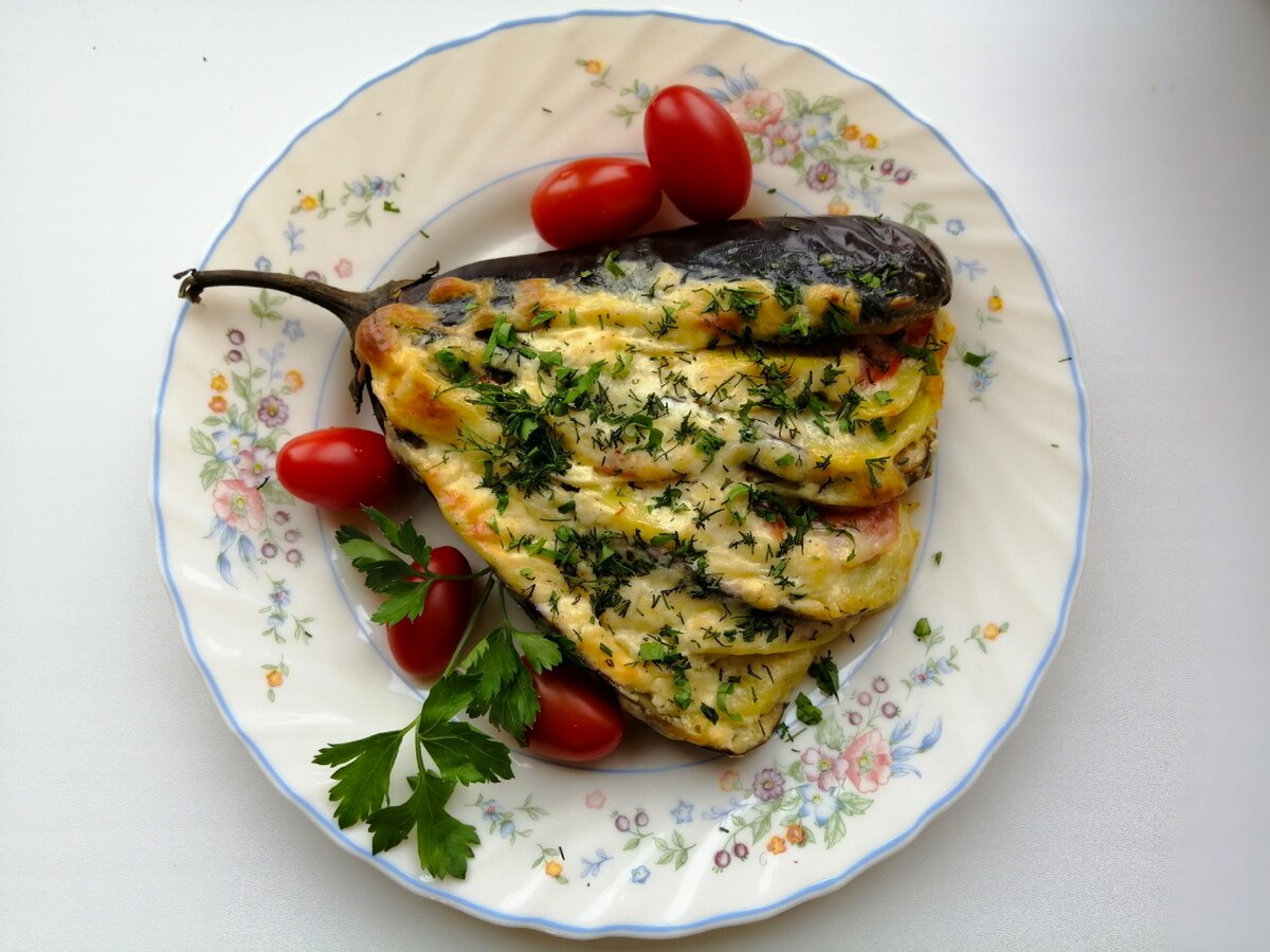 Рецепт с баклажанами и болгарским перцем и сыром