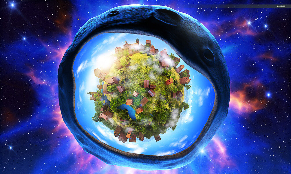 Источник: Яндекс-фото. Тот случай, когда огромный мир стал маленьким, но за ним уже есть другой... И каждый прекрасен. А между ними - только корка нашего восприятия. 