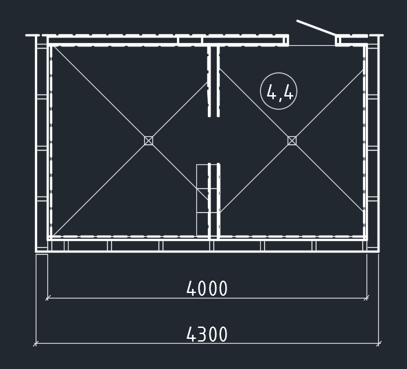 чертеж моечного отделения и парилки с установленными трапами