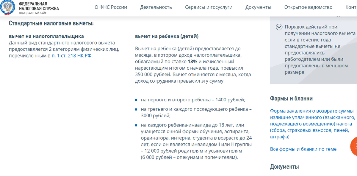 Фото №1. Скриншот с официального сайта налоговой службы nalog.gov.ru 