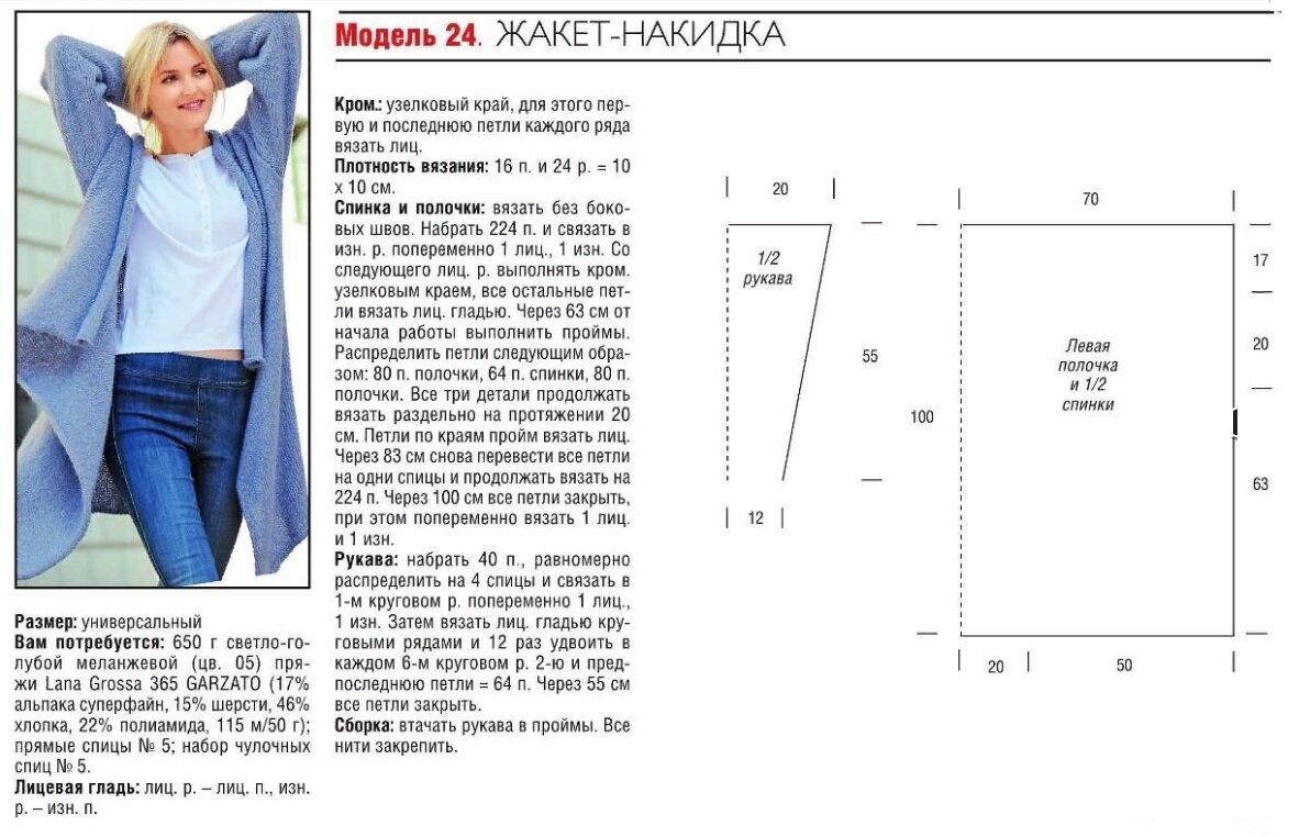 Простые кардиган спицами для женщин схемы