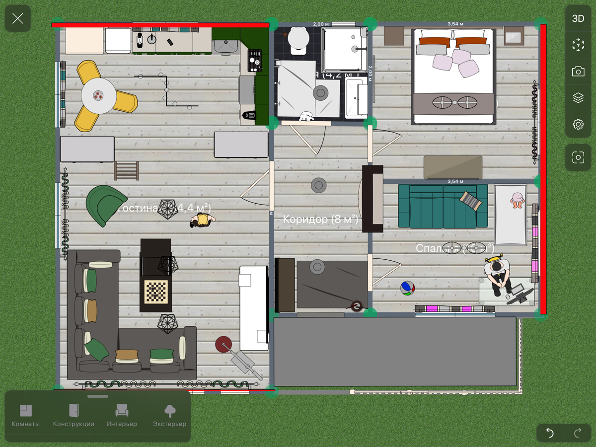 Листайте галлерею, чтобы увидеть визуализацию планировки дома.