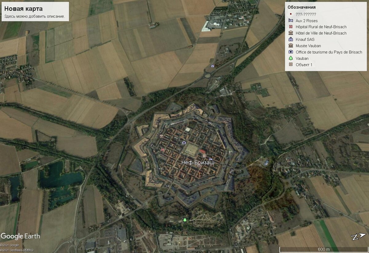 Современный вид на гугл карте.