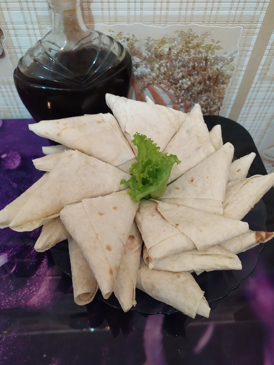 Конвертики из лаваша с картофельной начинкой