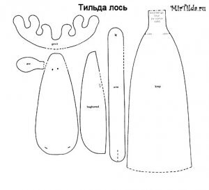 Выкройка Тильда Лось. pinterest.ru