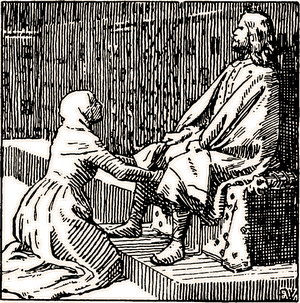 Мать Ролло Пешехода безуспешно просит конунга Харальда не изгонять его .