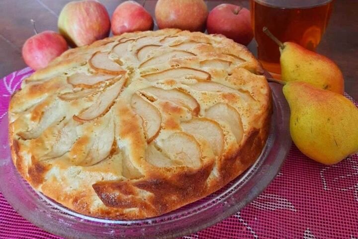 Классический Французский пирог невидимка с яблоками и грушами рецепт с фото пошагово