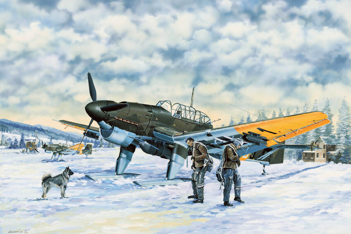 Рисунок пикировщика Ju 87B-2/U4. Автор: Vlastimil Suchy. Источник: http://warwall.ru/