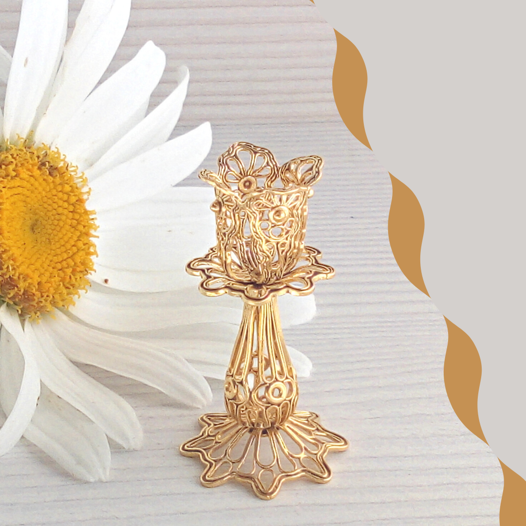 Подсвечник из серебра Покрытие гальваническое: золото Ювелирная Компания Хидаят