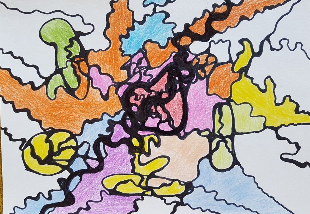 Вот его первый рисунок, который привел к описанному результату.