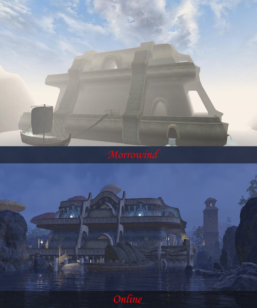 Молаг Мар в разных частях The Elder Scrolls