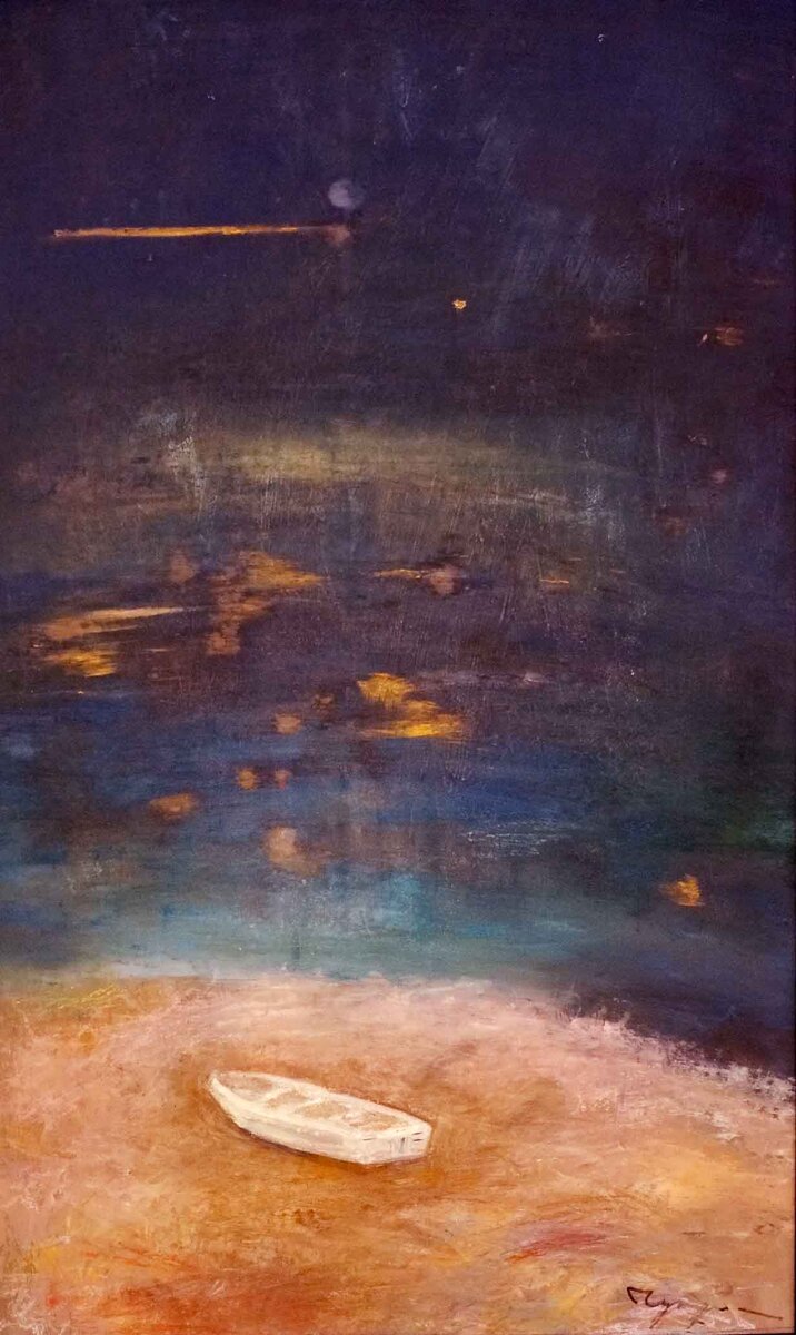 ЛИДИЯ ЧУПРЯКОВА Лодочка  70х43 двп масло 2018