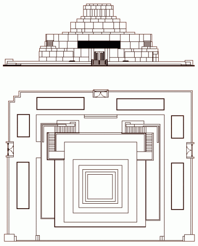 Схема мавзолея( очень схожа со схемой престола сатаны)