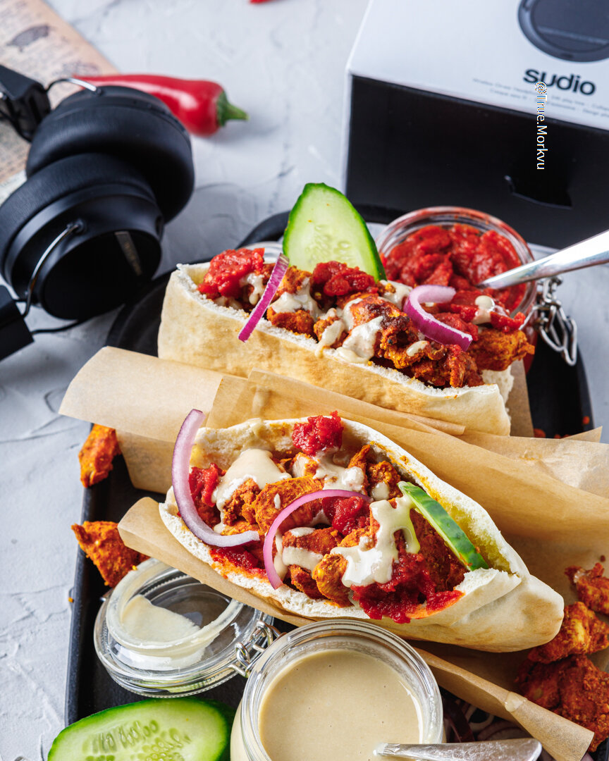 Куриные грудки с хариссой и тахини🌮