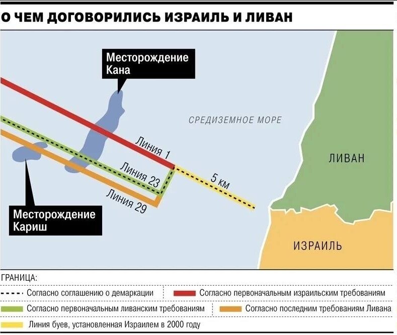 Карта израиля и ливана