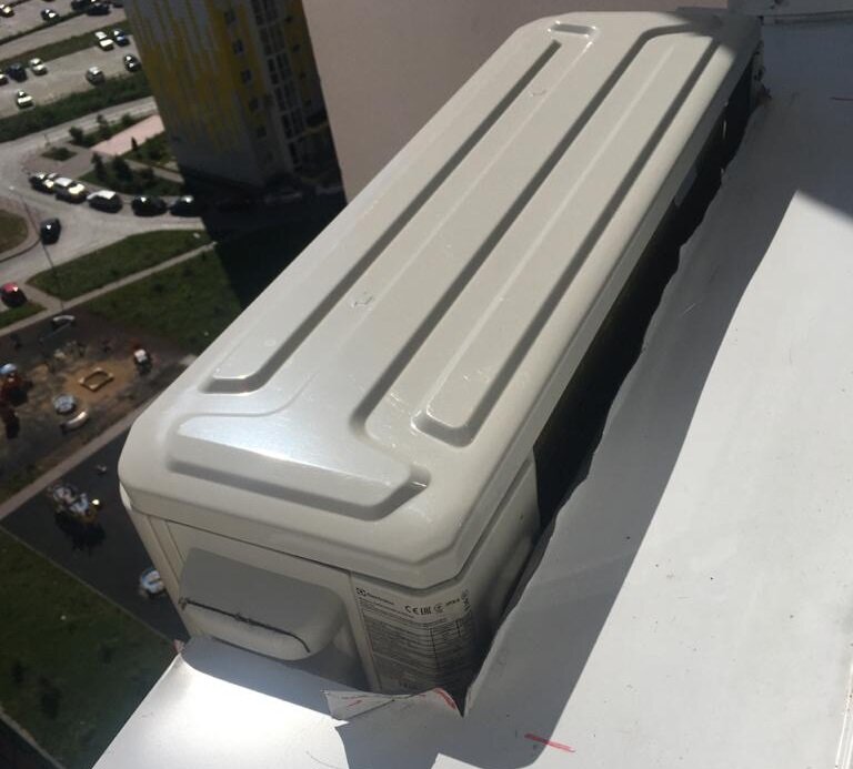 Внешний блок внутри вент. фасада