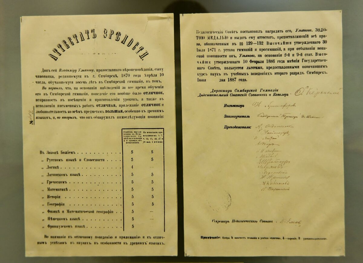 Аттестат ленина в гимназии фото