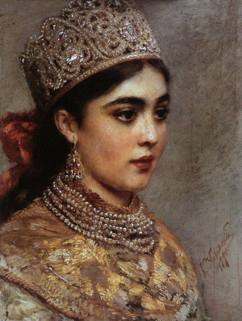 Картина кисти Константина Маковского "Боярышня"  1890 г.