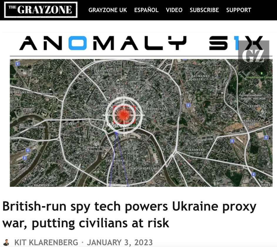 The screen shot has been taken from the article Anomaly Six https://thegrayzone.com/2023/01/03/british-spy-tech-ukraine-war/