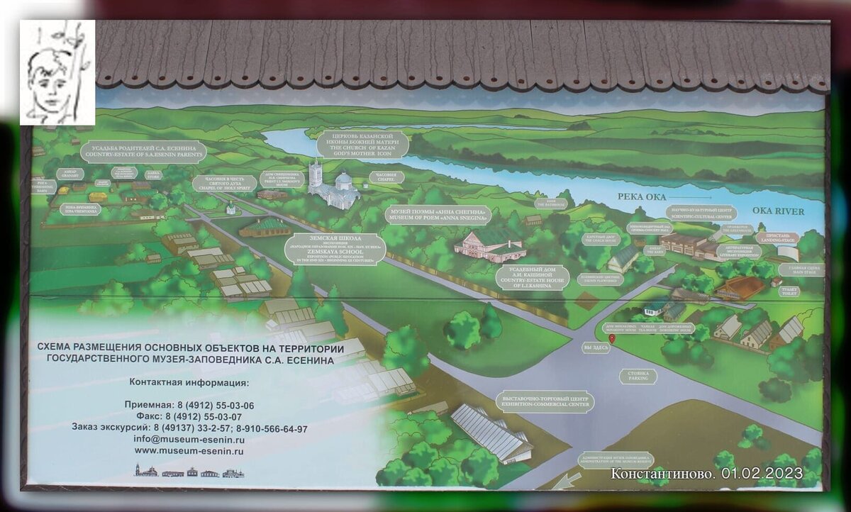 Схема музейного комплекса Константиново.