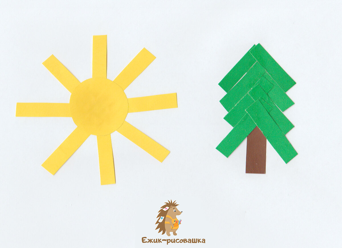 Примеры простых аппликаций из полосок