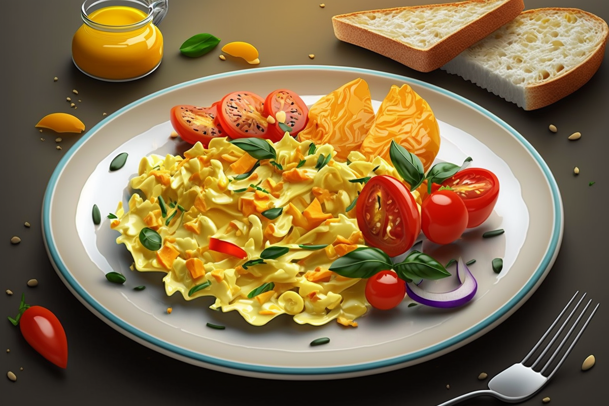 Яичница с овощами