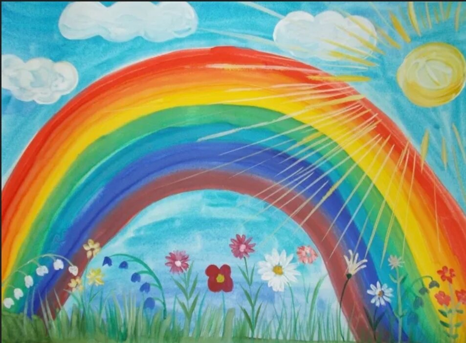 Детский рисунок. Радуга.