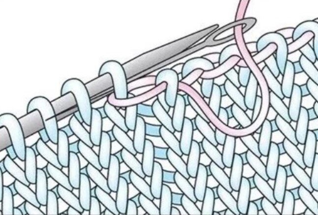 Закрыть петли иглой лицевую гладь. Эластичное закрытие лицевой глади. Эластичное закрытие петель лицевой глади. Эластичное закрытие лицевой глади. Закрытие петель платочной вязки спицами.