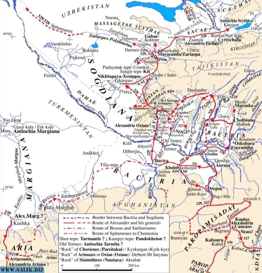 Карта военных походов. Походы Македонского в средней Азии на карте.