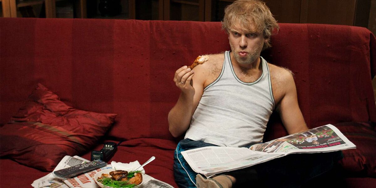 Телезритель Сергей Беляков. Фото: стоп-кадр передачи «Наша Russia»