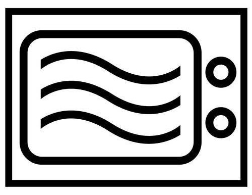 Этот значок на посуде разрешает разогрев в микроволновке. Также могут быть надписи: «microwave safe», «suitable for microwave» или «recommended microwave».