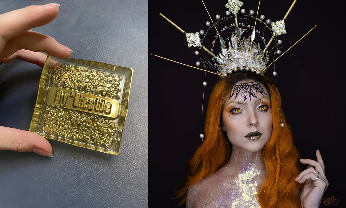 Фото автора. Корона с элементами из пластика от коробки конфет