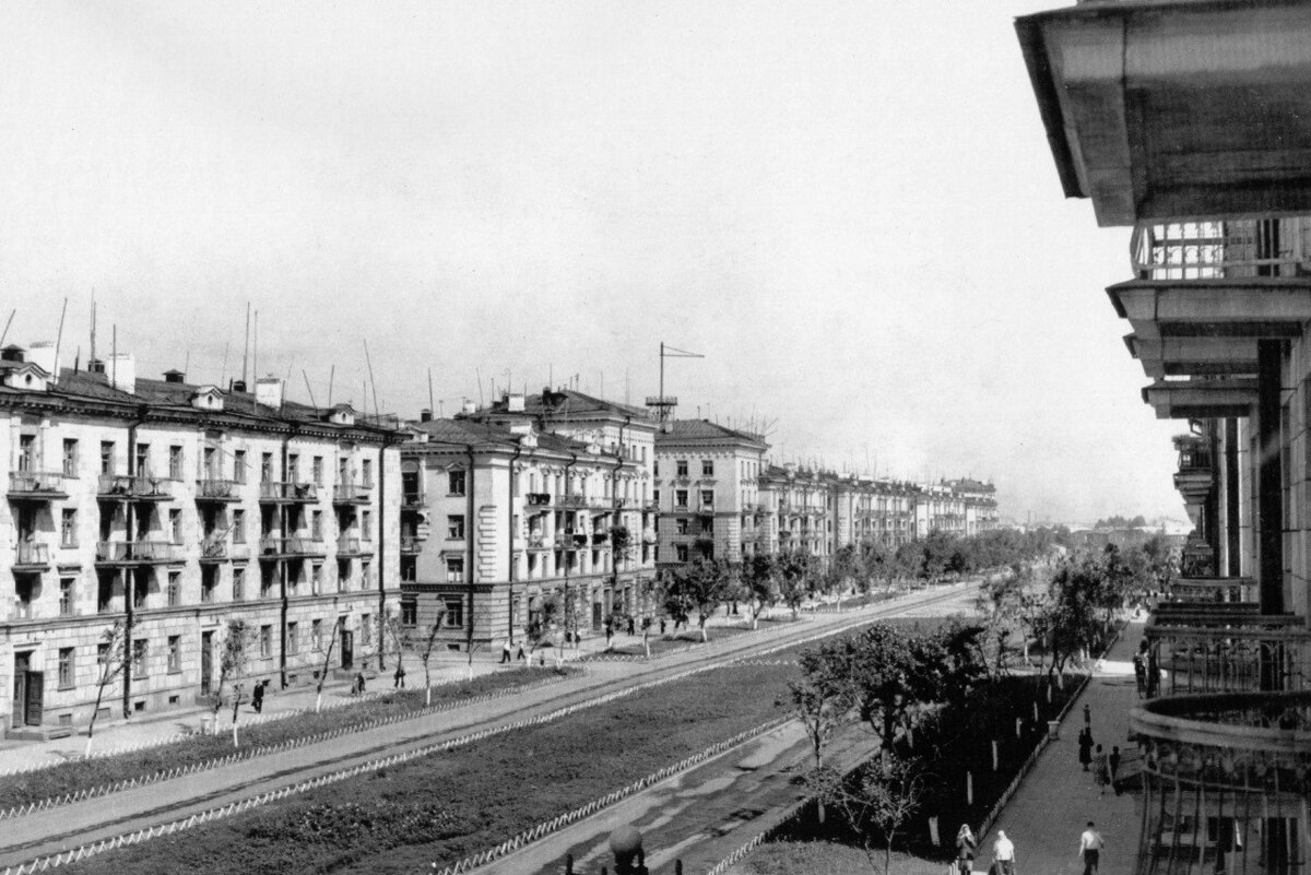 Проспект Молотова в Сталинске (Новокузнецк). Фото взято из открытых источников.