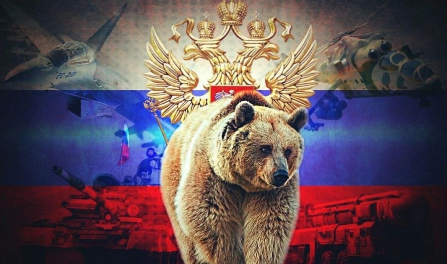 Русский медведь с автоматом
