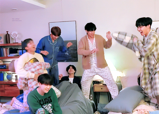 BTS in pajamas.