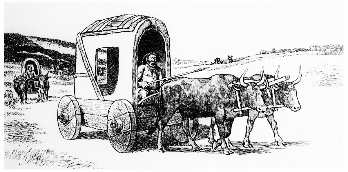 Древняя кибитка. Медно-бронзовый век. Реконструкция.