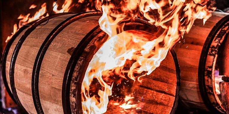 обжиг бурбоновых бочек