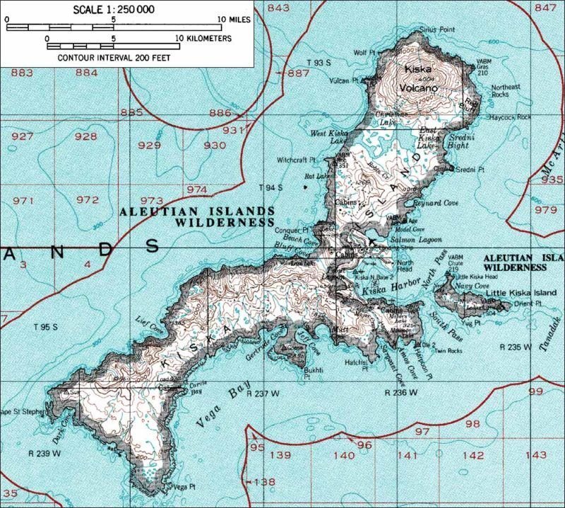 О. Кыска в составе Алеутских островов/ © wwii.space