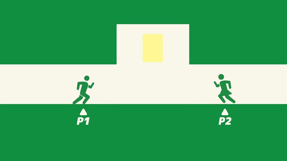 Беги!
Небо падает на землю!

Быстро занимай позицию в пролете, когда потолок падает на голову. Если успеешь, все вернется как было, чтобы снова сверзиться сверху - но безопасная выемка будет уже в другом месте. Интересно, насколько тебя хватит?