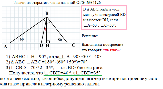 Построение углов на клетчатом листе без транспортира